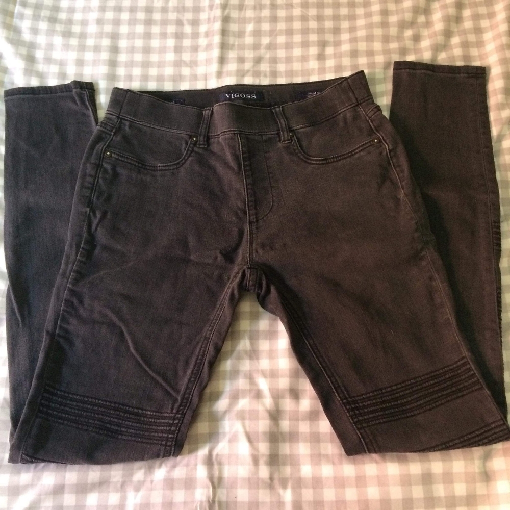 Grey Moto Skinny Jeans
